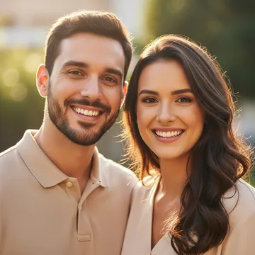 Retrato ilustrativo de casal cliente